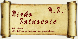 Mirko Kalušević vizit kartica